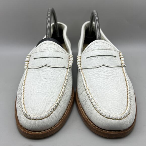 G.H. Bass Weejuns Whitney Penny Loafers Women Size 10 M White Leather Low Shoes - Picture 2 of 8